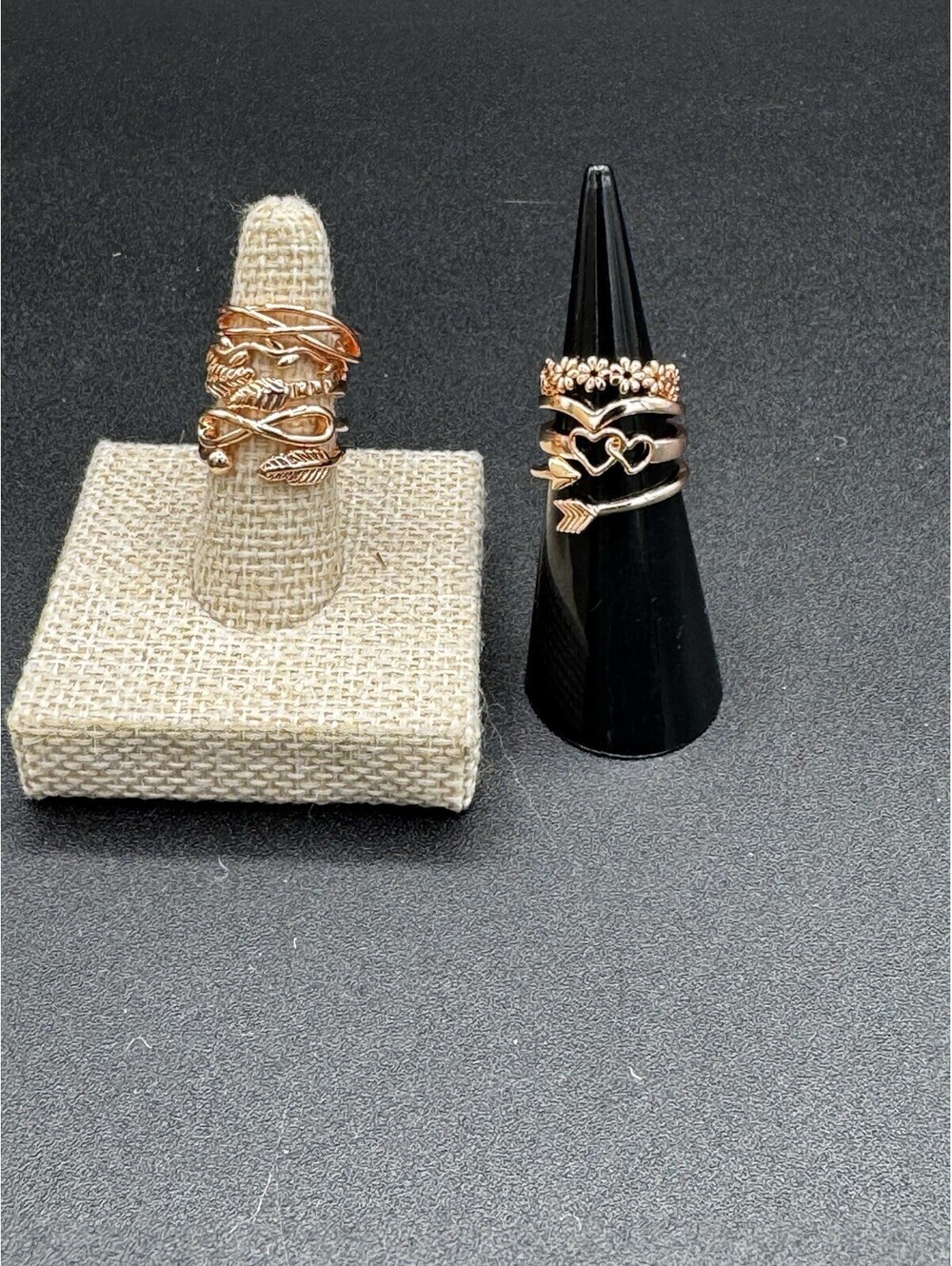 9 Pc Rose Gold Tone Adjustable Toe Ring Lot Boho Beach Stackable Summer Rings